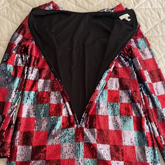 Escada Sport Deighty Checkered Sequin Dress Size 40 EU / Large USA - Picture 13 of 16